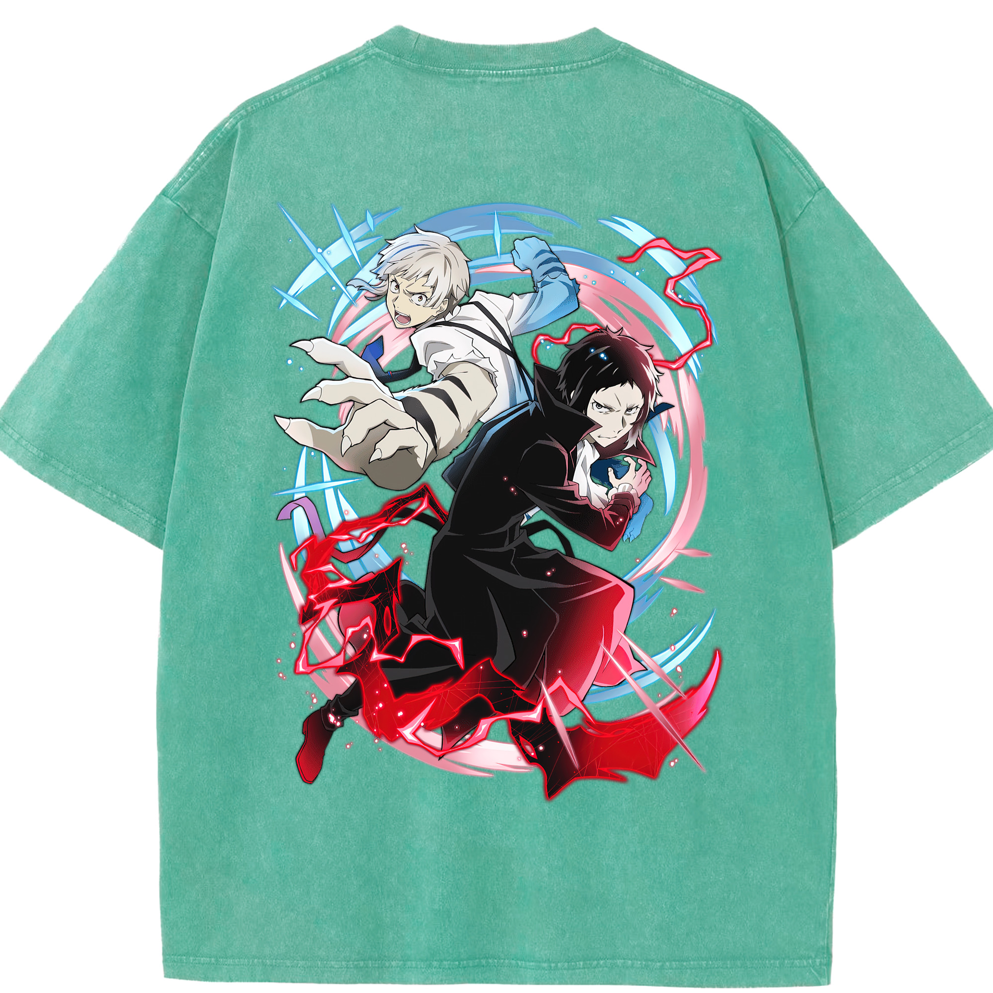（画像用） 文豪ストレイドッグス Bungo Stray Dogs 綿100% ヴィンテージ風 半袖Tシャツ（背面プリント）